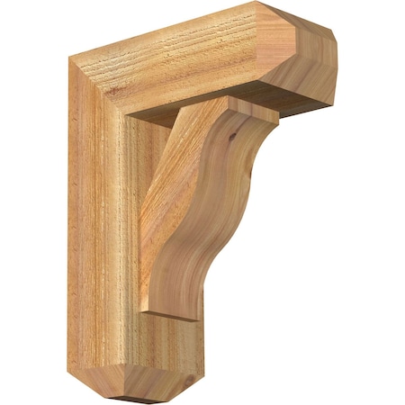 Funston Craftsman Rough Sawn Bracket W/ Offset Brace, Western Red Cedar, 6W X 14D X 18H